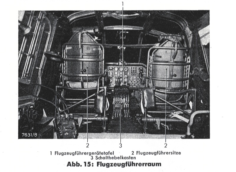 Vista de la cabina de un Blohm Voss BV-138