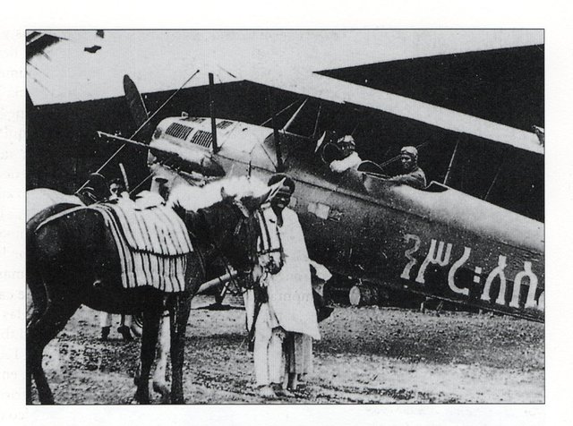 Un Potez 25 usado por la fuerza aérea etíope, no poseía ametralladoras  aunque podía lanzar bombas, fue capturado casi intacto en el aeródromo de Akaki al final de la guerra