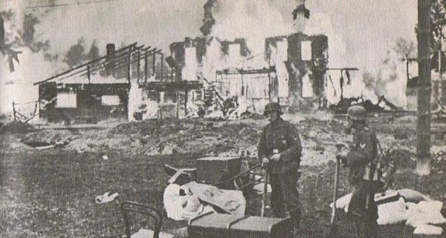 Tropas alemanas en los suburbios de Leningrado. Finales de agosto de 1941