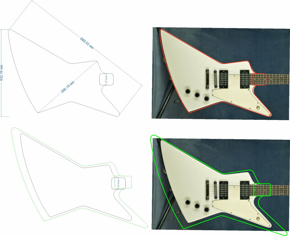 Gibson flying v чертеж