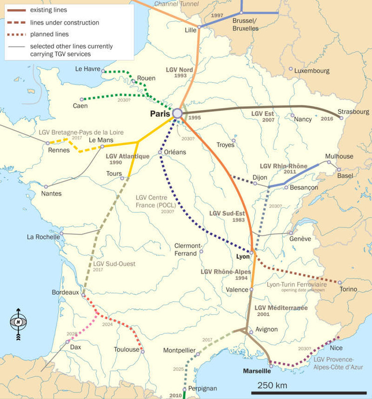 Fransa TGV hatları