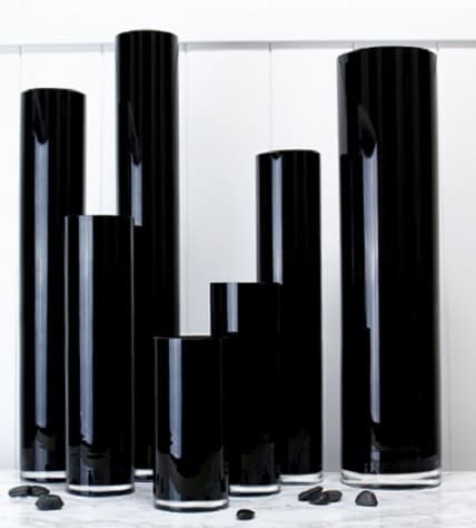 Black Cylinder Vases