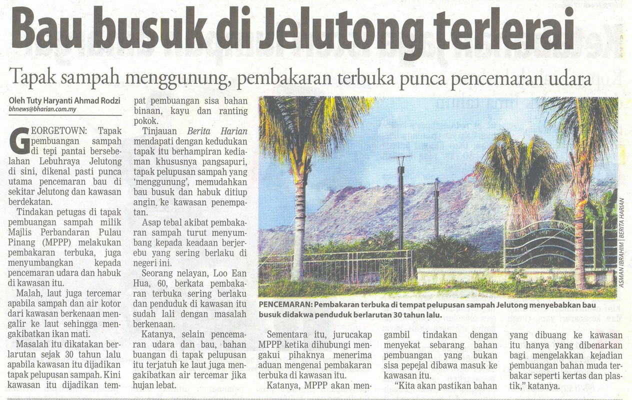 Masalah Pencemaran Alam Sekitar Di Malaysia Surat Khabar