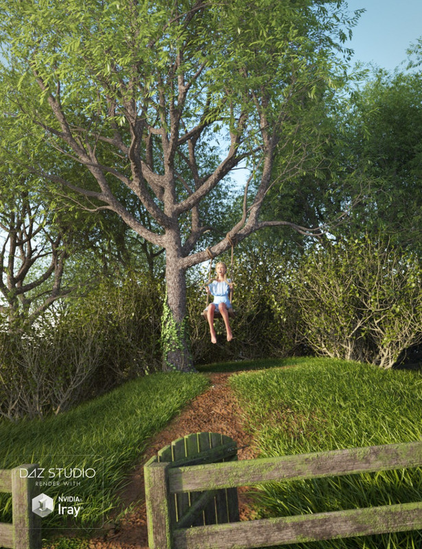 daz3d tree and swing scene main