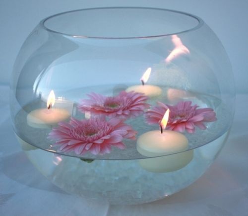 Bubble bowls make natural floating candle holders