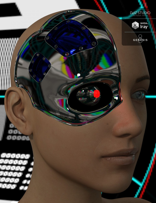 00 main cybernetic head for genesis 8 females daz3d