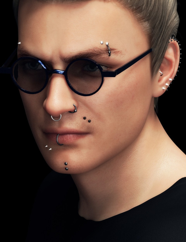 00 main piercing collection for genesis 8 males daz3d